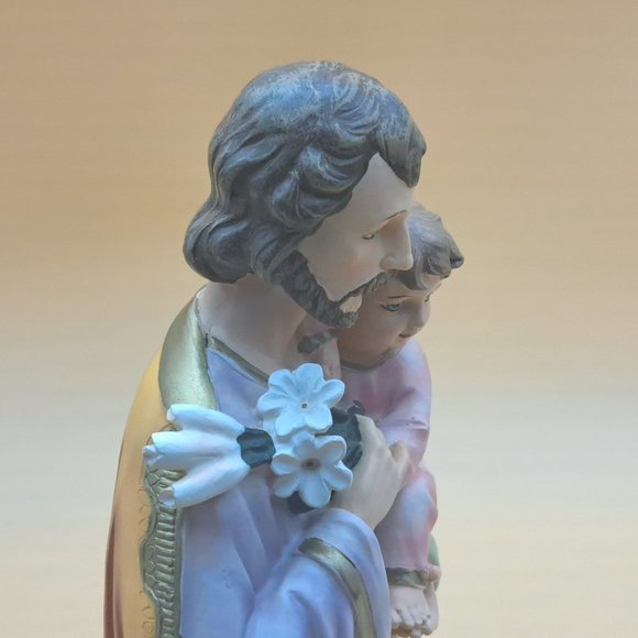 Resin Statue of Saint Joseph and the Infant Jesus - Picture 10 of 10